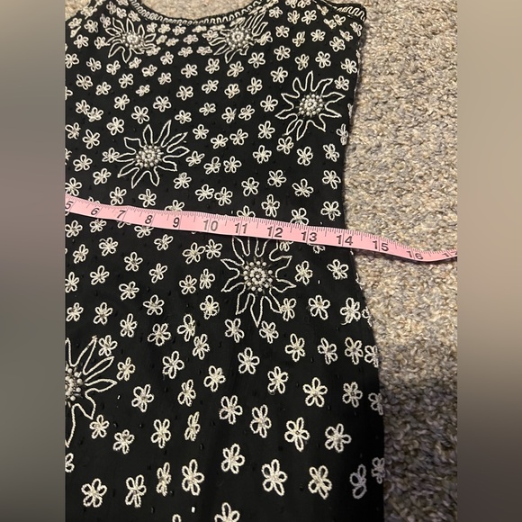 Sold-90s Vintage Y2K Fully Beaded 100% Silk Black Maxi Dress - Picture 7 of 12